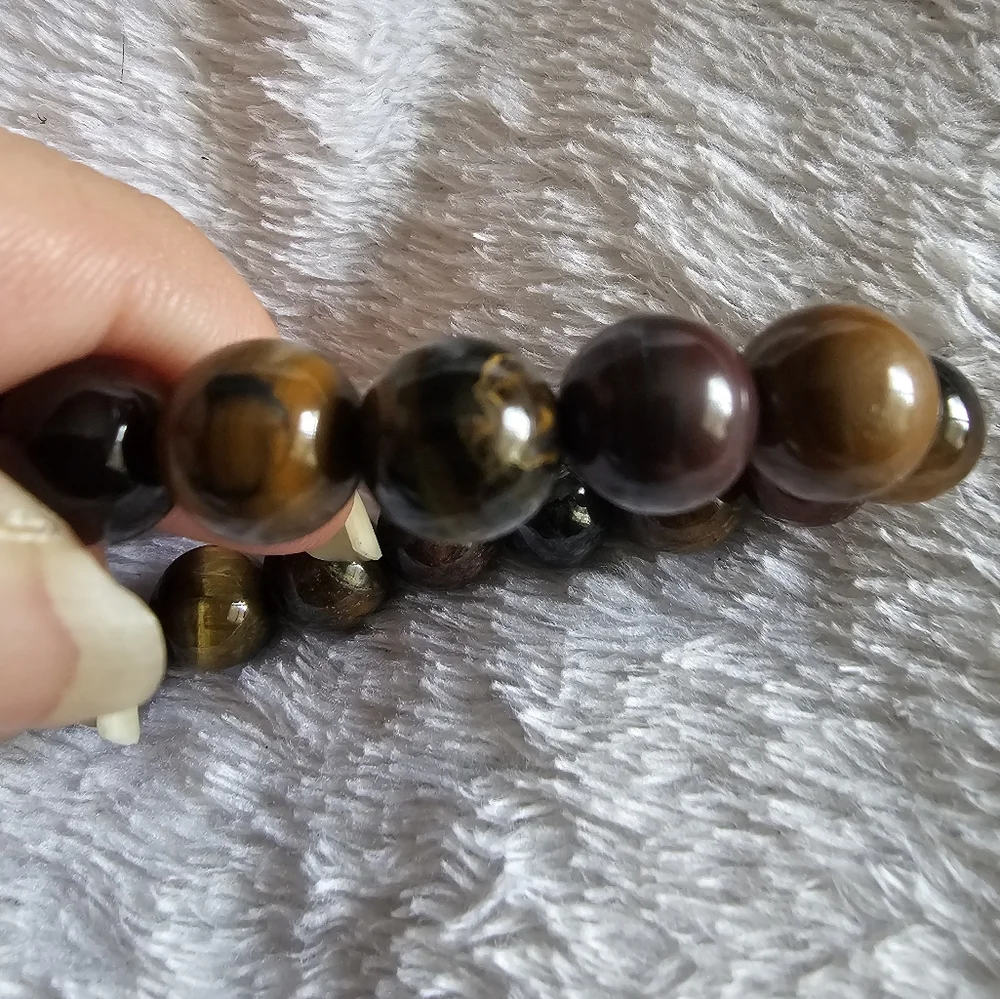 Natural Red Brown Tigers Eye Gems Bracelet